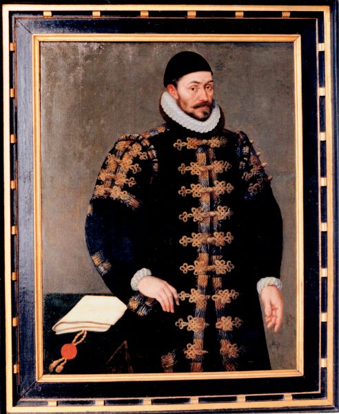 Schilderij van 1589 uit de raadszaal van het Arnemuidse stadhuis van Prins Willem I. De Prins staat hierop afgebeeld, gekleed met een mantel met gouden tressen, staande aan een tafel, waarop de perkamenten oorkonde met de toekenning van het stadsrecht aan Arnemuiden, voorzien van een uithangend lakzegel, ligt.