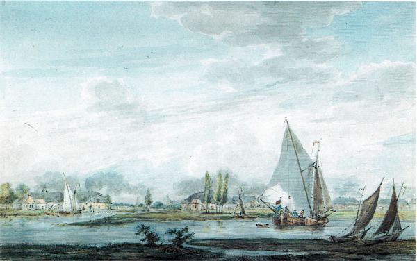 Op deze afbeelding zijn de zoutketen met de erbij gelegen zomerhuizen te zien.