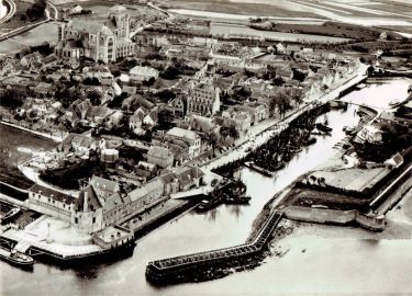 De vissersvloot in Veere aan het einde van de twintiger jaren.