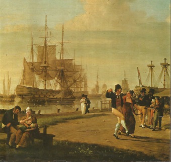 Schilderij van Cornelis Pronk uit 1745 van de aloude moernering.